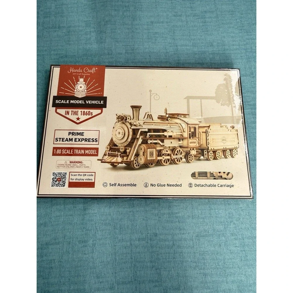 Rokr 3D Wooden Puzzle 1860s Prime Steam Express Train New/Sealed 1:80 Scale
